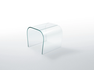 BENT GLASS STOOL - Low crystal stool _ Glas Italia